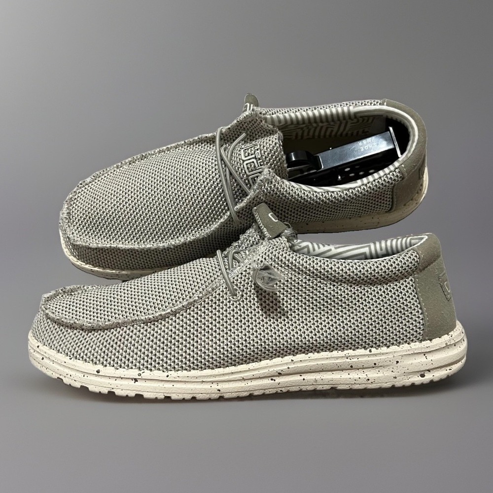 Hey Dude Wally Sox Mens Ash Gray Comfort Casual Fishing Slip On Loafer Shoes 9